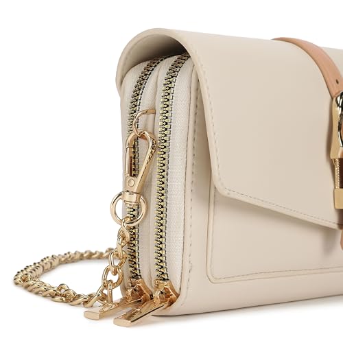 Fastrack Buckle Belle Sling | Faux-Leather Women’s Handbag | Buckle-Detail Flap, Two Compartments, Card Slots, Zipper Pocket & Chain Strap