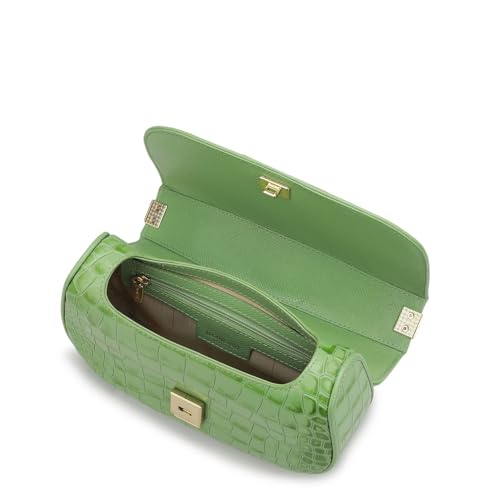 Da Milano Genuine Leather Green Shoulder Bag (01798) (Small)