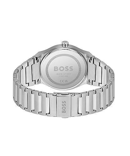 BOSS Candor Qtz Basic Calendar Blue Round Dial Men's Watch|Stainless Steel Material|Silver Color Band - 1514076