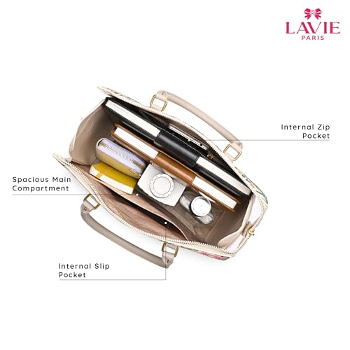 LAVIE PARIS Women's Fleur Medium Satchel Bag | Satchel Handbag for Work | Ladies Purse | Stylish Shoulder Bag | Gift for Women