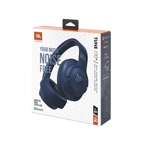 JBL Tune 770NC Wireless Over Ear ANC Headphones with Mic, Upto 70 Hrs Battery, Speed Charge : 5 min Charge Gives up to 3H of Playback, Google Fast Pair, Dual Pairing, BT 5.3 (Blue)
