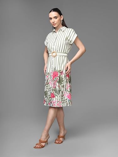Kazo Avalon Midi Dress with Belt (Olive_XL)