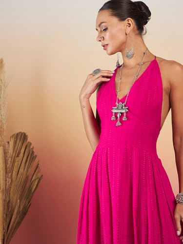 InWeave Women Fuchsia Empire Kurta with Sharara