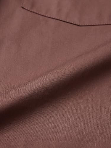 The Souled Store Utility Shirt: Merlot Men and Boys Long Sleeve Spread Collar Button Front Brown Solid Cotton Regular Utility Shirt