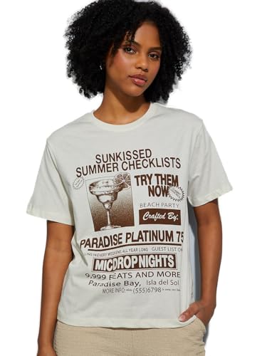Max URB_N Women Printed Relaxed Fit T-Shirt (Beige_XS)