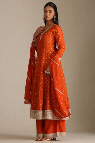 Soch Women's Viscose Blend Kurta Suit Set (OWS5CD21871_Orange