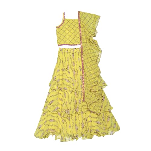 BIBA Girls PRINTED STRAIGHT KID(KWSPRING SONGS5915_LIME YELLOW_15)