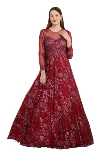 Arshad Couture Shimmering Maroon Gown