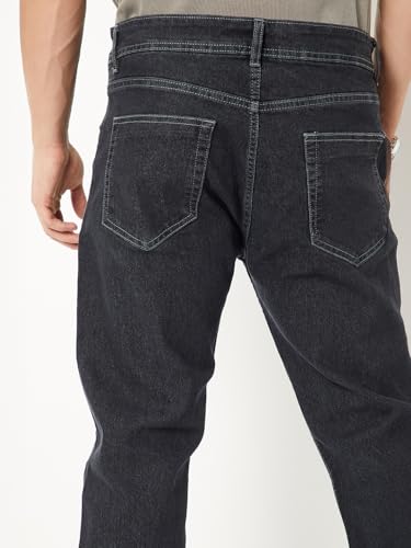 Max Men Washed Regular Fit Jeans (Black_30)
