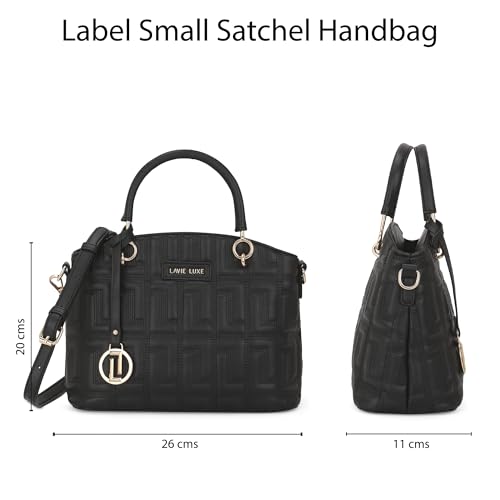 Lavie Luxe Women's Label Small Satchel Bag | Satchel Handbag for Work | Ladies purse | Stylish Shoulder Bag | Gift for Women