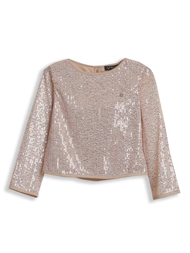 Girls Beige Embellished Party Top