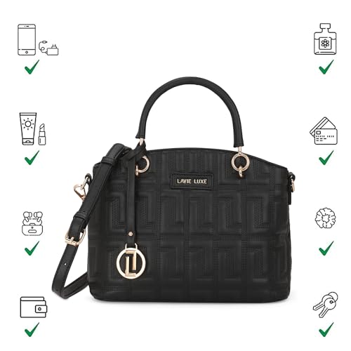 Lavie Luxe Women's Label Small Satchel Bag | Satchel Handbag for Work | Ladies purse | Stylish Shoulder Bag | Gift for Women