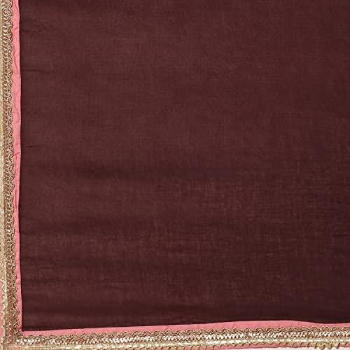 BIBA WOMEN EMBROIDERY LAYERED SALWAR KURTA DUPATTA(SKD8281_WINE_32)