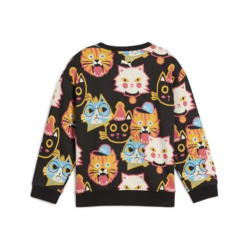 PUMA | MOODY CAT Kids' Graphic Crew Sweatshirt | Black | 6-7Y