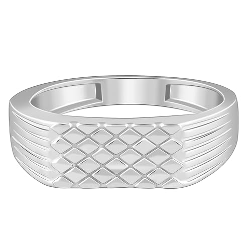 GIVA 925 Silver Textured Edge Ring For Him, Adjustable | Gifts for Men and Boys | With Certificate of Authenticity and 925 Stamp | 6 Months Warranty