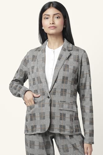 Annabelle by Pantaloons Women's Classic Blazer (110132129004_Medium Grey