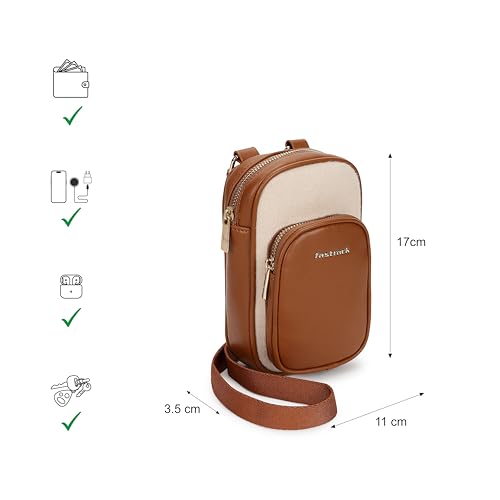 Fastrack Sherpa-Accent Colorblock Sling Bag for Women | Faux Leather Crossbody with Zipper Closure, Adjustable Strap and Gold Hardware | Compact Everyday Bag for Casual, Campus and Travel Looks