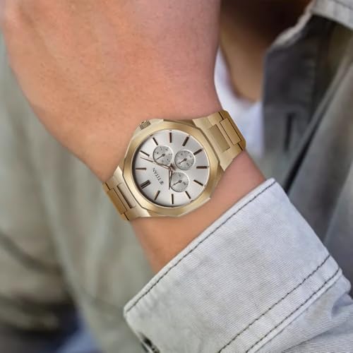 Titan Classic Slim Multifunction Quartz Multifunction Silver Dial Stainless Steel Strap Watch for Men_90198WM01