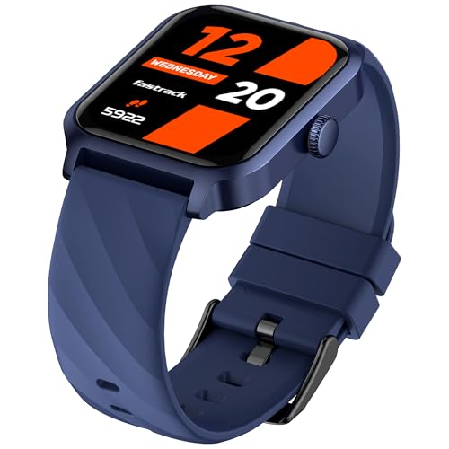 Fastrack Rider Plus Smart Watch, 1.83” TFT Display, 240 * 284 Pixel Resolution, SingleSync BT Calling, AI Voice Assistant, 100+ Sports Modes & Smartwatch Faces, Upto 5 Day Battery, IP68 (Blue)