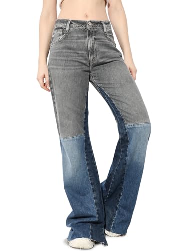ONLY Women Wide Leg Mid-Rise Blue Jeans