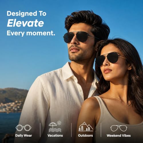 John Jacobs | Gold - Grey Solid | Full Rim Rectangle Stylish & Premium Sunglasses | JJ Tints | Polarized and 100% UV Protected | Men & Women | Wide | JJ S70162