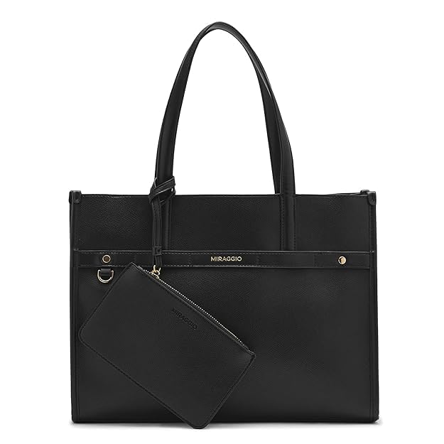 Miraggio Marcy Solid Tote Bag for Women with Detachable Pouch Pocket