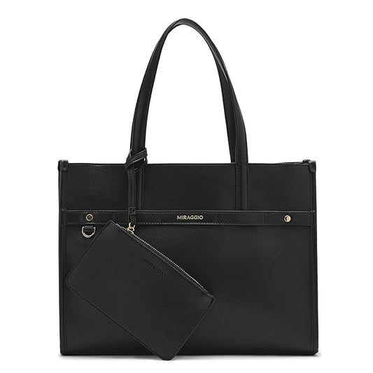 Miraggio Marcy Solid Tote Bag for Women with Detachable Pouch Pocket