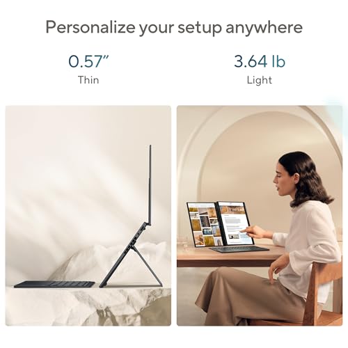 ASUS Zenbook Duo Laptop, Dual 14” OLED 3K 120Hz Touch Display, Intel Evo Certified, Intel Core Ultra 9 285H, Intel Arc Graphics, 32GB RAM, 1TB SSD, Windows 11, Inkwell Gray, UX8406CA-PS99T
