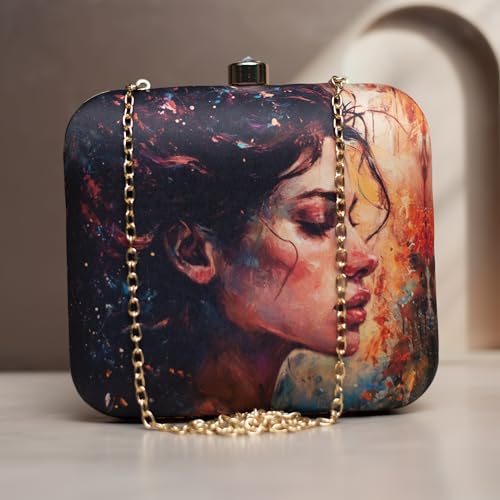 Artklim Women Face Portrait Printed Clutch