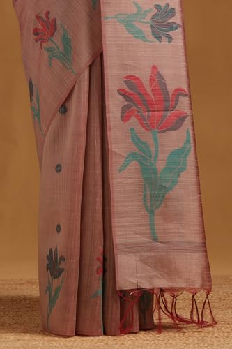 Soch Womens Earth Tussar Woven Design Saree