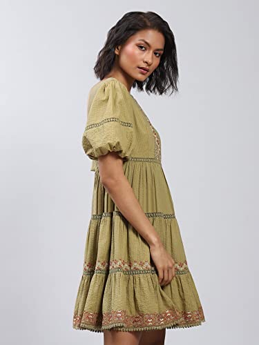 Label RITU KUMAR Louisa Short Dress Olive