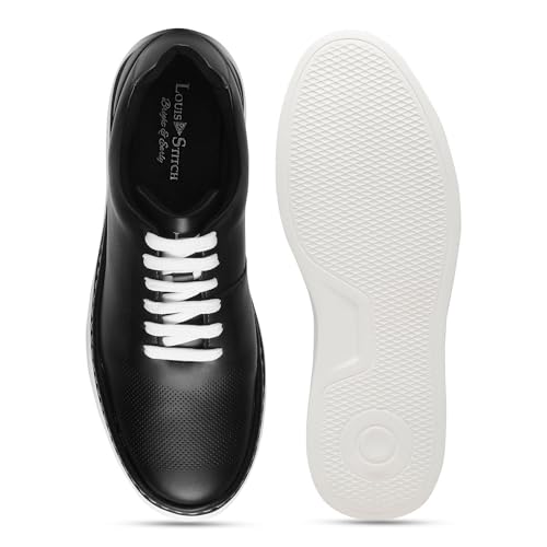 LOUIS STITCH Play Men's Egyptian Black Fashion Sneakers for Men All Day Comfortable Wear (SNK-FSD) (Size- 6 UK)