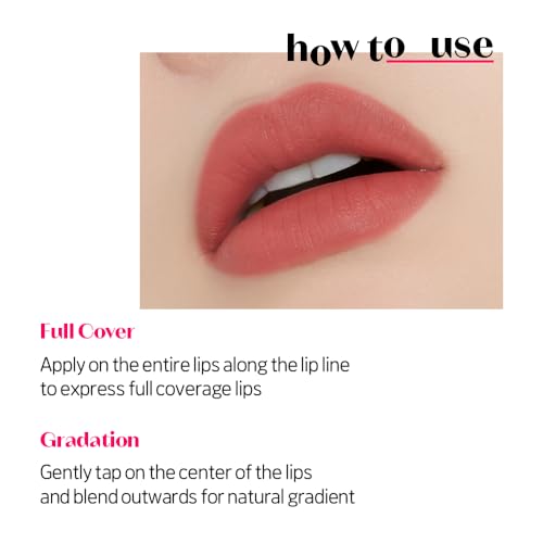 ETUDE Fixing Tint| Long Lasting Liquid Lipstick |Waterproof, Smudgeproof, Lightweight Matte Finish Lip Stain|Korean Makeup| Full Coverage| Shade- 19, Coral Breeze, 4g