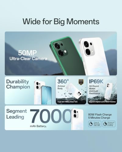 OPPO F33 5G Smartphone (8GB RAM, 128GB Storage, Pearl White)|50MP AI Camera |7000mAh Long Battery |45W Fast Charging-with No Cost EMI/Bank Offers