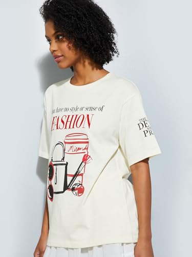 Max URB_N Women Devil Wears Prada Oversized T-Shirt (Beige_M)