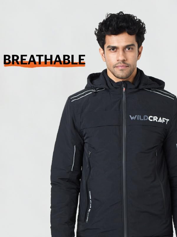 Wildcraft Men Nylon Quilted Jacket (Black, M)