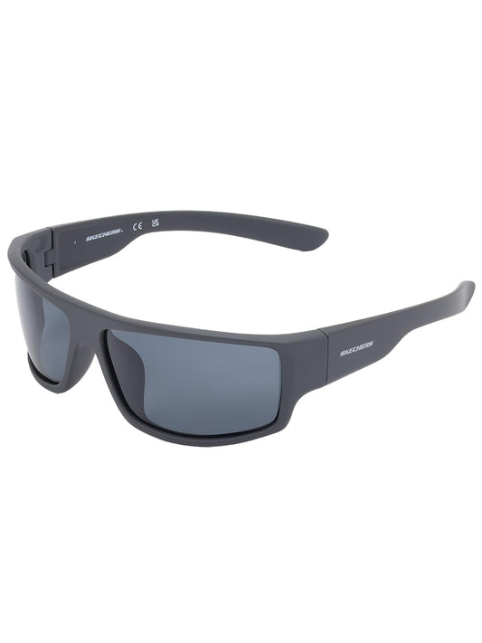 Skechers Men's Sporty Uv Protected Rectangle Grey Sunglasses - Se8102 65 20D L