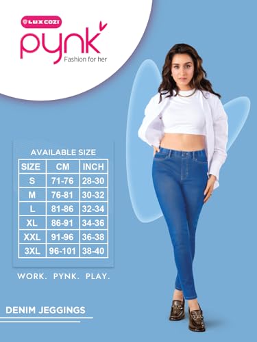 Lux Cozi PYNK Women's Denim Skinny Fit Jeggings_COZI_PYNK_Jeggings_LTBU_S_1PC