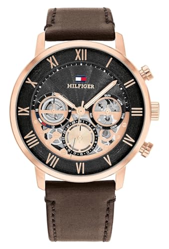 Tommy Hilfiger Multifunction Black dial Leather Strap Watch for Men-1710566