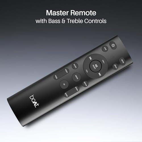 Boat Aavante Bar 3200D Pro, Dolby Audio, 400W Sound, Wireless Satellite Speakers, 5.1CH, DSP for Crystal Clear Sound, Bluetooth Sound bar, Home Theatre Soundbar Speaker (Premium Black)