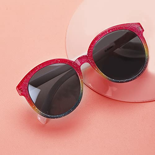 Carlton London Girl's Black Lens & Pink Round Sunglasses