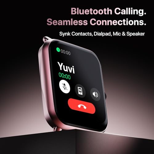 Fire-Boltt Ninja Call Pro Plus Bluetooth Calling Smart Watch, 1.83″ HD Display, AI Voice Assistant, 120+ Sports Modes, IP67 Waterproof, SpO2 & Heart Rate Monitor Smartwatch for Men & Women - Pink