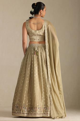 Soch Women's Viscose Blend Lehenga Choli (OWS5CD21816_Beige_XL)