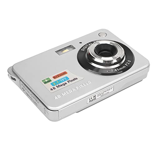 Ubervia Point & Shoot Digital Cameras - Compact Camera 4K 48MP Digital Camera Silver