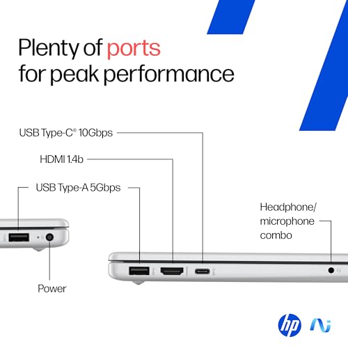 HP OmniBook 3 AMD Ryzen AI 5 330 Next Gen AI Laptop, (24GB DDR5, 1TB SSD), Anti-Glare,15.6''/39.6cm FHD, Win11,Office24, Silver,1.7kg, FHD Camera with Shutter, Fingerprint Reador, Backlit KB fn0074AU