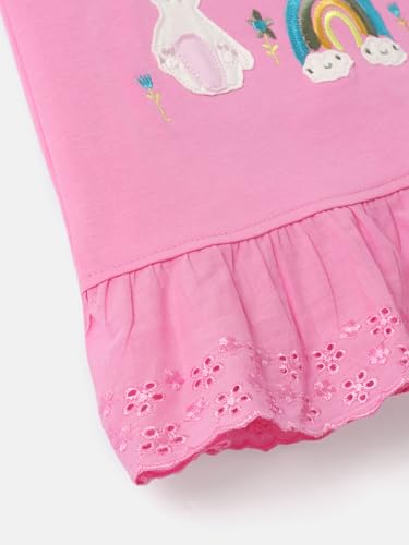 Nauti Nati Baby-Girl's Cotton A-Line Knee-Length Casual Dress (AS-1005_Pink