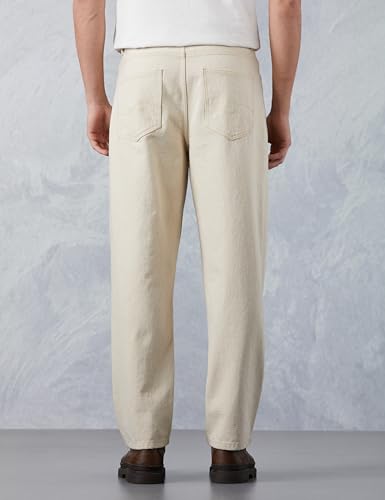 Amazon Brand - Symbol Men's Baggy Fit Cotton Jeans | Mid Rise | Loose & Relaxed | Oversized Jeans Pant