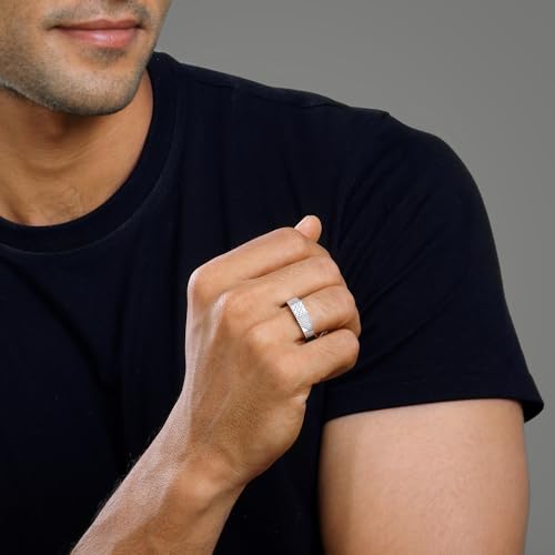 GIVA 925 Silver Steezy Ring For Him, Fixed Size, Indian -17 | Gifts for Men and Boys | With Certificate of Authenticity and 925 Stamp | 6 Months Warranty