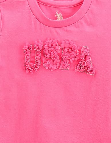 U.S. POLO ASSN. Girls Petal Logo Cotton T-Shirt Pink