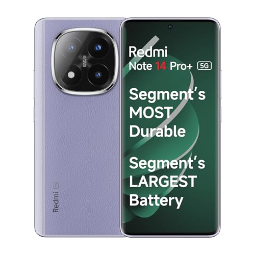 Redmi Note 14 Pro+ 5G Phantom Purple 8GB RAM 128GB Storage| 50 MP Triple Camera with Telephoto | Corning Gorilla Glass Victus 2 | IP 68 | SD 7s Gen 3